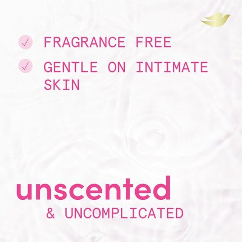 Dove Intimate Wash - Gynecologist-Tested Unscented Hydrating Formula for Sensitive Skin | 8 oz