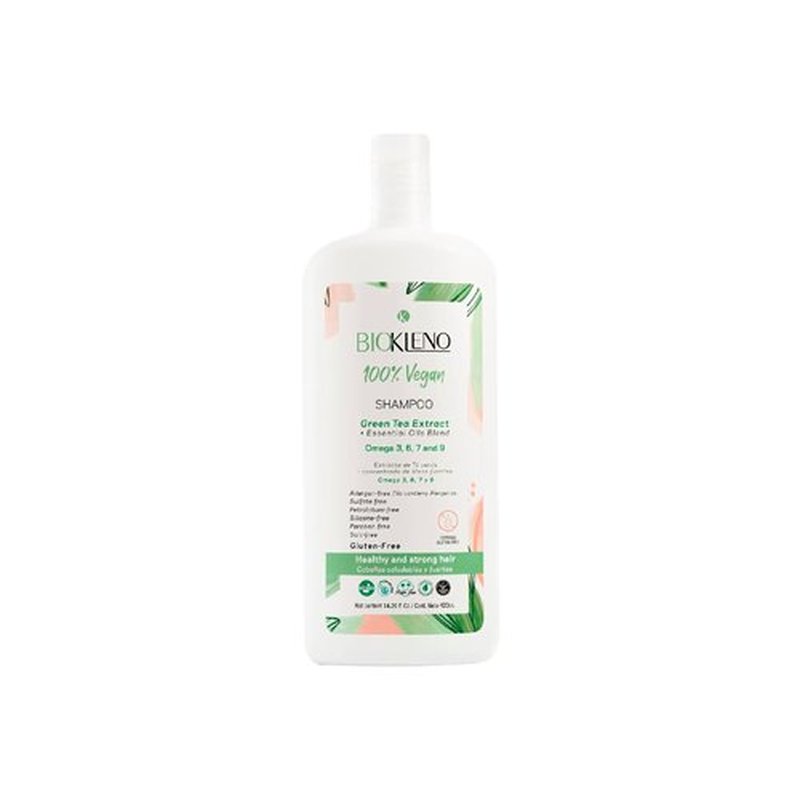 Biokleno Shampoo - 100% Vegan Green Tea & Essential Oils Blend | Nourishing & Sulfate-Free, 14.20 fl oz