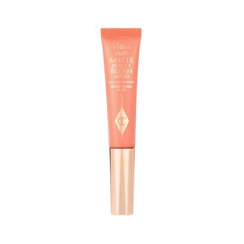 Charlotte Tilbury Pillow Talk Matte Liquid Blush Wand - Matte Blush for Cheeks with Cushion Applicator - Infused with Lumi-Blur Technology for a Light-Reflecting, Soft-Focus Effect - Peach Pop