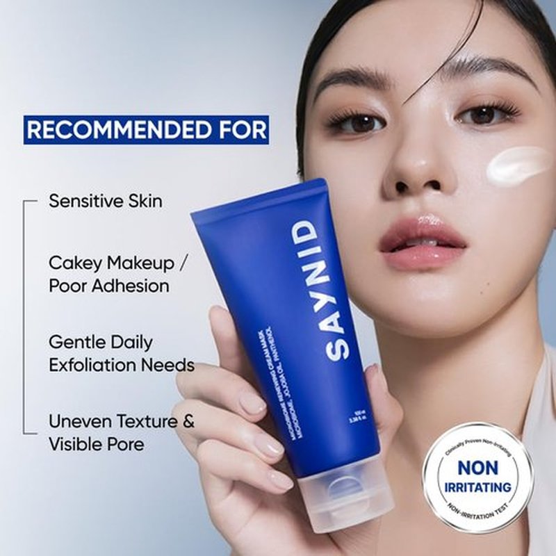 SAYNID Microbiome Renewing Cream Mask, Wash-off Face Mask, Cream Exfoliating, Pore Care, Glass Skin Effect, Barrier-Friendly Korean Skincare | 3.38 fl.oz. (100ml)