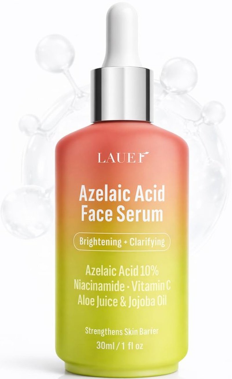 Azelaic Acid Face Serum 10% for Women – Brightening & Clarifying Facial Serum with Niacinamide, Vitamin C, Hyaluronic Acid & Jojoba Oil – Redness & Dark Spot Balancing, 1 fl oz