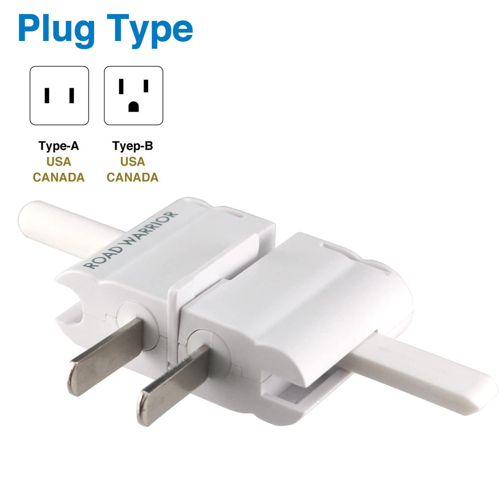 ROAD WARRIOR Worldwide Travel Plug Adapter European/UK/Australia/USA/India/Brazil/China Does Not Convert Voltage RW101WH