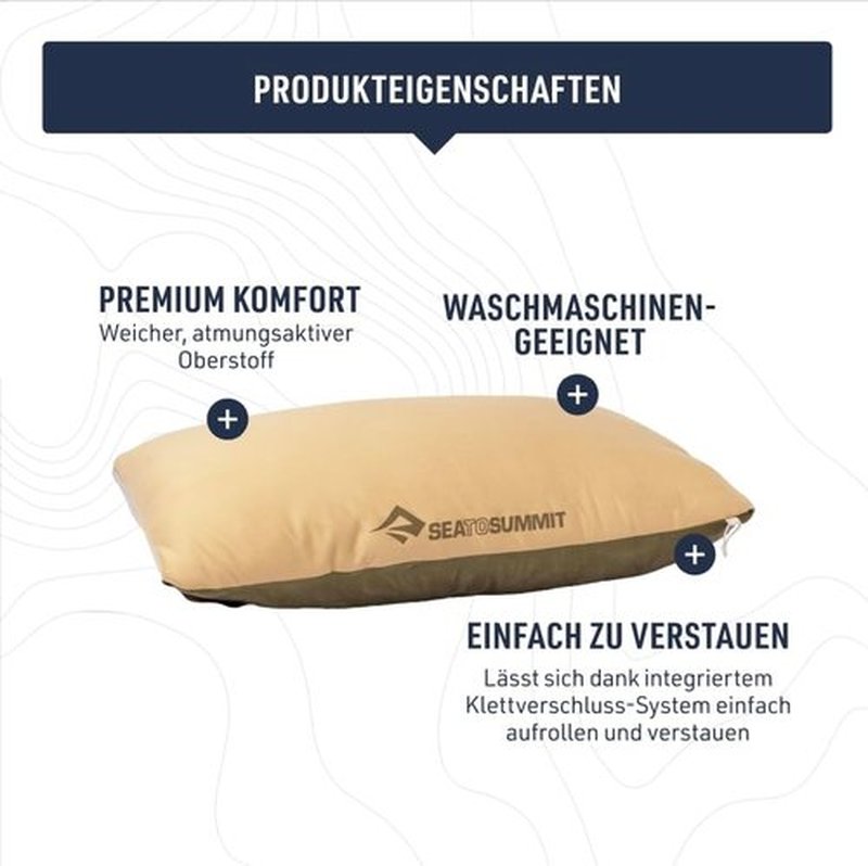 Sea to Summit FoamCore Camping Pillow - Lightweight Travel Comfort for Restful Sleep