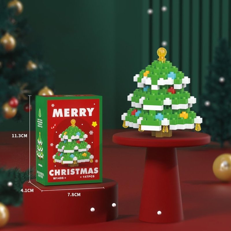 Christmas Tree Holiday Figurines - Perfect Party Favors for Stuffers and Gifts