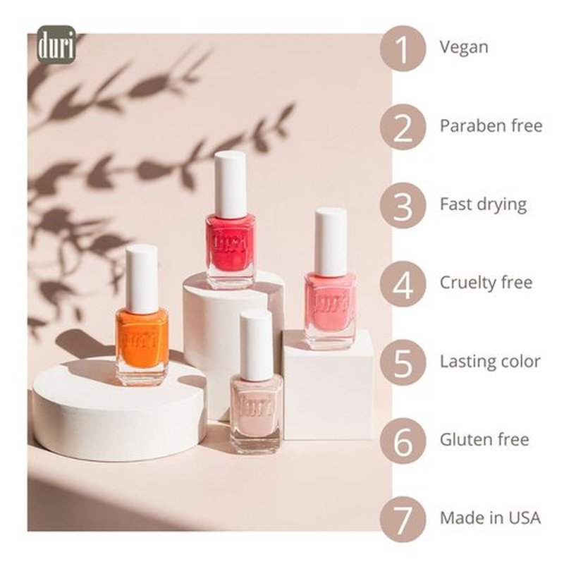 duri Nail Polish, 719 Poetic Blush, Fabulous Creamy Blush Pink, Full Coverage, Glossy, 0.45 Fl Oz