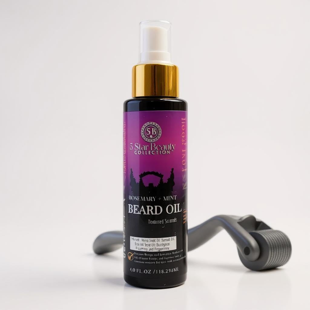 5 Star Beauty Collection: Beard oil for Men 4 oz | smoothing Beard Serum | Seals in Moisture & Adds Shine | Formulated with Non-Toxic Ingredients | Heals Cuticle