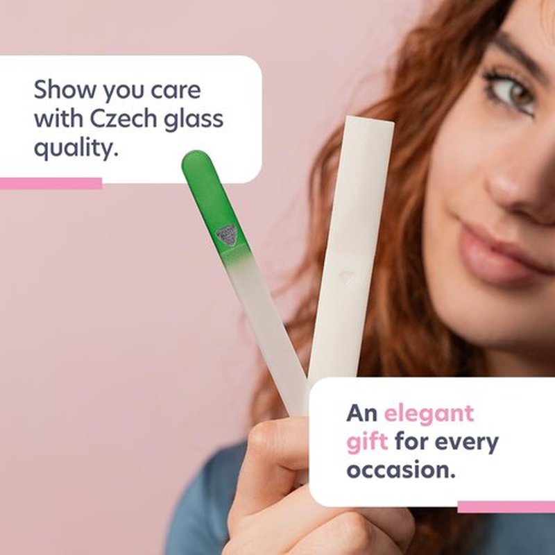Bona Fide Beauty - Premium Czech Glass Nail File - Gentle, Durable & Professional Manicure Tool