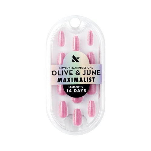 Olive & June Press-On Nails - Maximalist Instant Mani | 42 Non-Toxic, Long-Lasting Nails | Medium Coffin in Rose Velvet