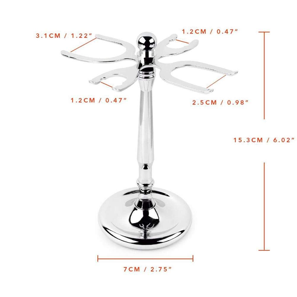 Mrisata 4 Prong s and Shave Brush Stand, Shaving Brush Holder Stand Tool, Shaving Accessories for Man, Holder, Holds 2 Double Safety s and 2 Shave Brushes (4 Holes)