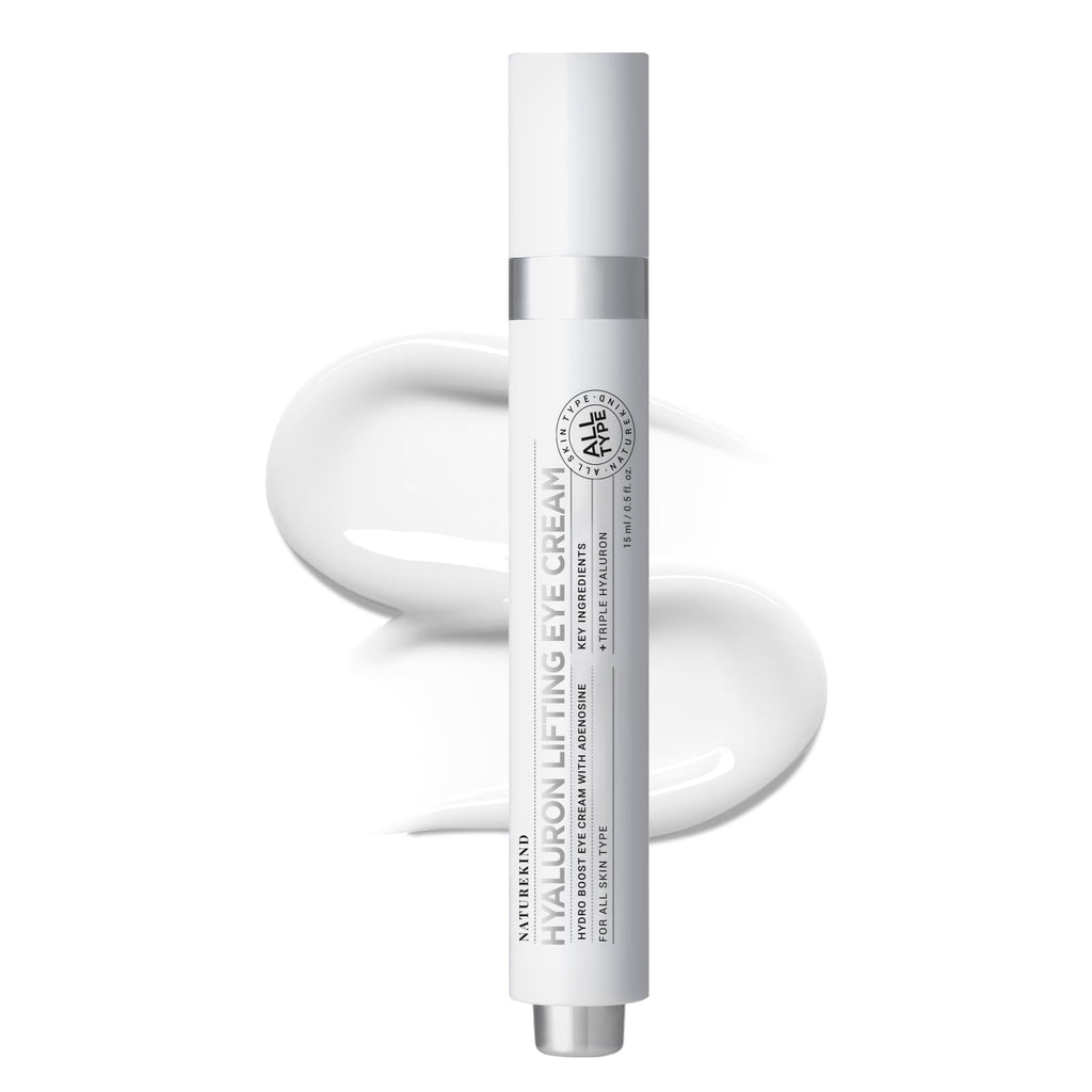NATUREKIND Hyaluron Lifting Eye Cream, Hyaluronic Acid, 5% arbutin, Niacinamide for Puffy Eyes, Dark Spot and Fine Lines, Hydrating Under Eye Bag, Korean Skin Care, 15ml, 0.5 fl. oz.
