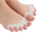 Silicone Toe Separators for Women and Men, Soft Toe Spacers for Overlapping Toes and Hammer Toes Pain Relief, Ergonomic Toe Straightener for Yoga, Running, 1 Pairs (12 years old - adult White)