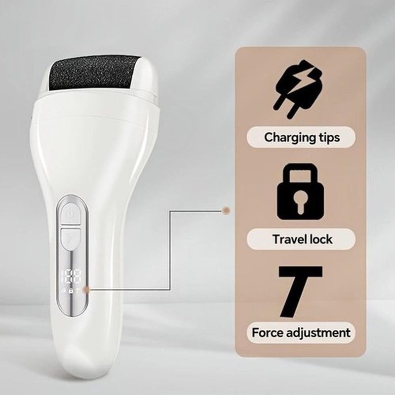 Electric Foot Callus Remover Kit for Women and Men;Rechargeable Electronic Foot File with 3 Heads Waterproof;Professional Feet Care Tools for Dead Skin;Hard Cracked Dry Skin (White)