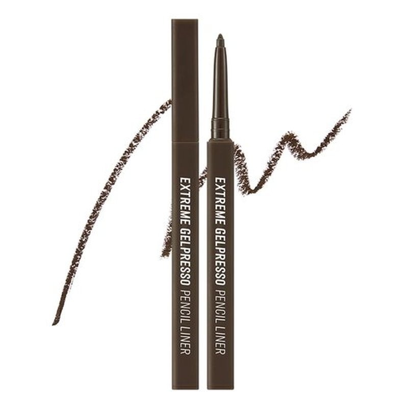CLIO Extreme Gelpresso Pencil Eyeliner - Waterproof, High Pigment, Smudge Resistant, 001 Black Brown
