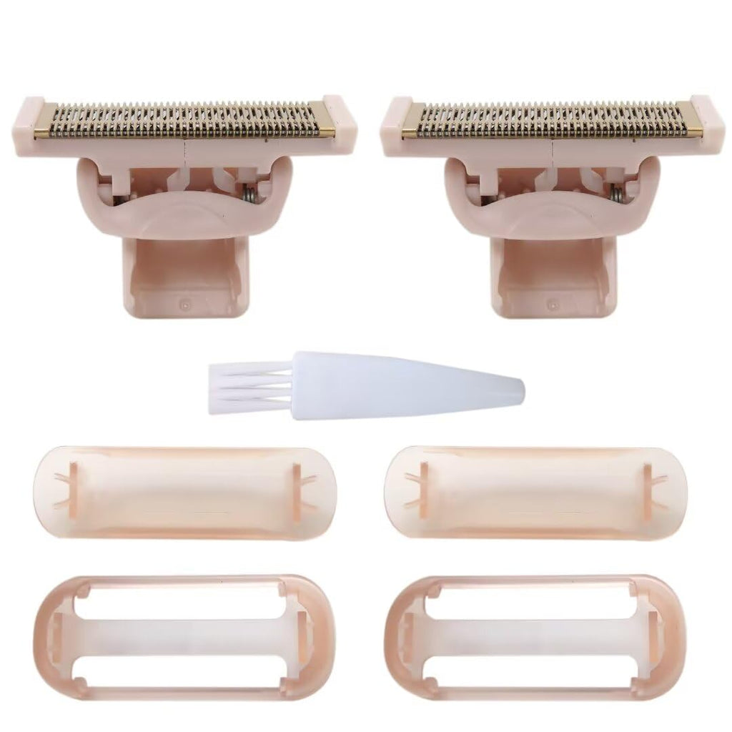 2Pcs Replacement Shaver Head for Women, Rose Gold Plated Body Hair Remover Replacement Head with Covers fit for Flawless Nu Razor by YTXXDEUS