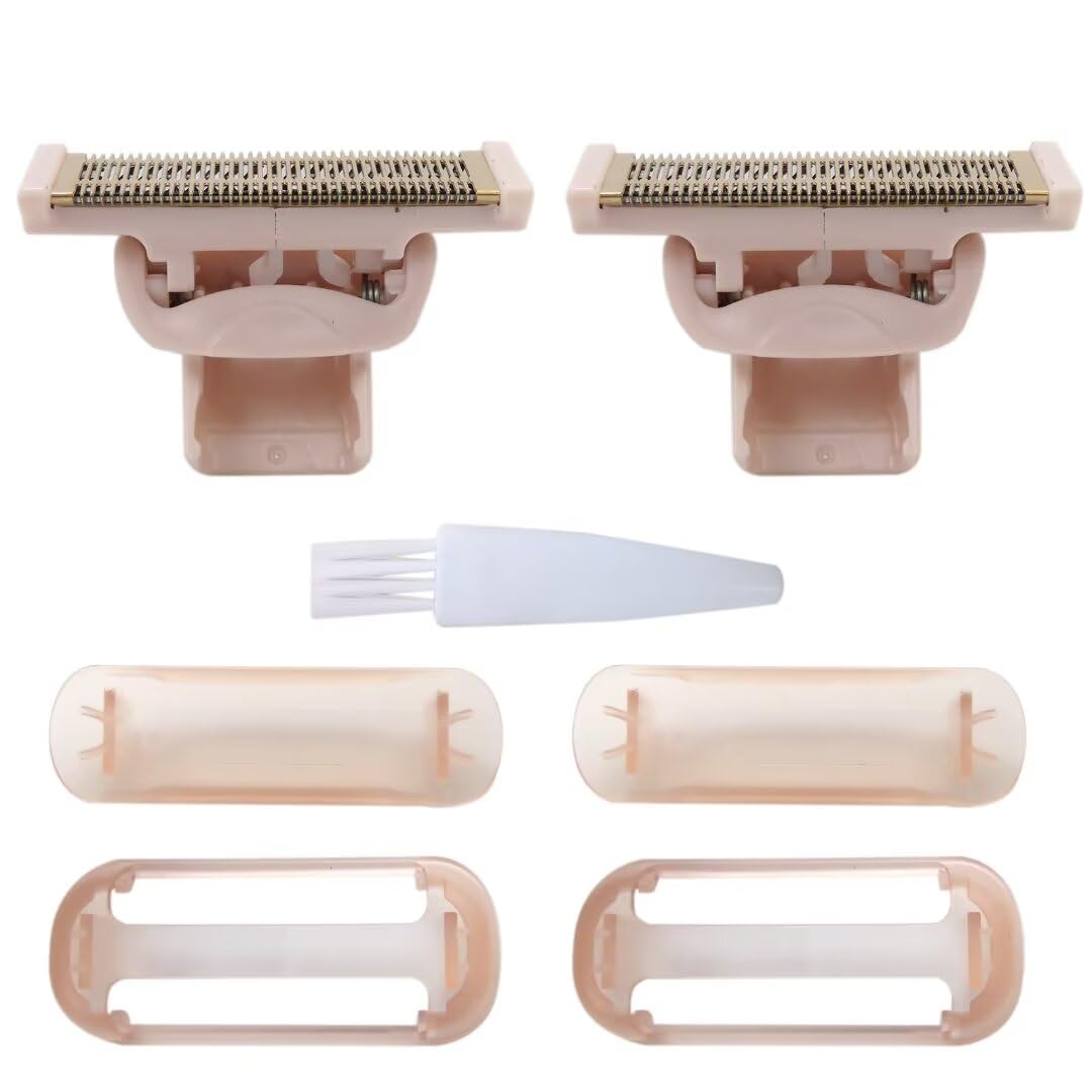 2Pcs Replacement Shaver Head for Women, Rose Gold Plated Body Hair Remover Replacement Head with Covers fit for Flawless Nu Razor by YTXXDEUS