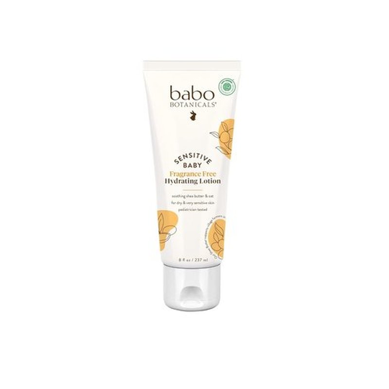 BABO Botanicals Fragrance-Free Daily Hydrating Baby Lotion - Shea Butter & Jojoba Oil - EWG Verified, Vegan, 8 oz