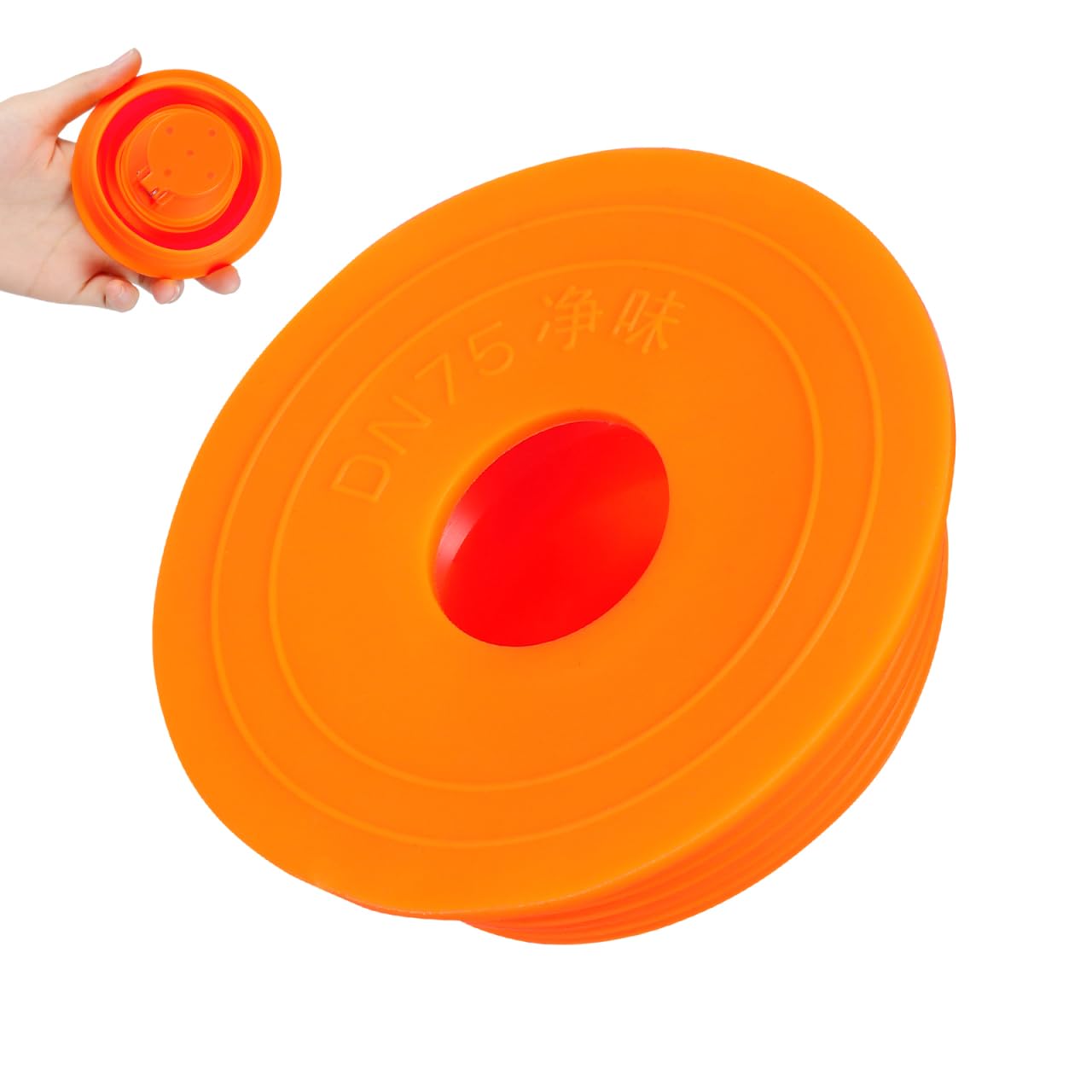 Uonlytech Drain Backflow Preventer Silicone Odor Proof Drainage Trap Sewer Pipe Sealer for Home Washing Machine Bathroom Insert Drain Plug (Orange)