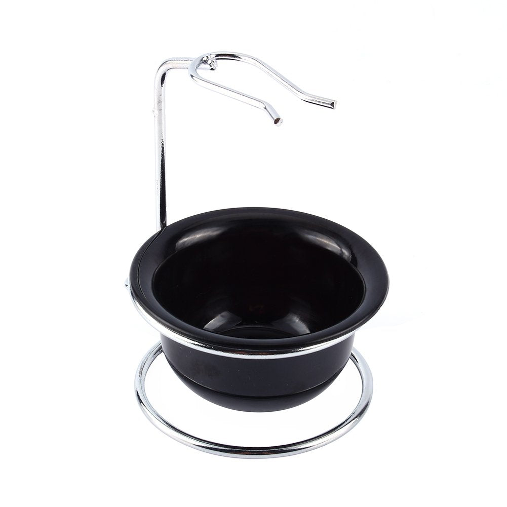 Stainless Steel Shaving Brush Stand, Black Shaving Bowl Holder, Dual Purpose Organizer for Men Wet Shaving Kit, Classic Gift