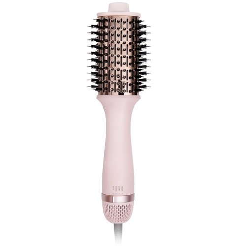 4.0 Ionic Hair Blow Dryer Brush - Lightweight 3X Faster Drying 5-in-1 Blowout Brush for More Shine, Smooth & Volume, Anti-Frizz Titanium Hot Hair Brush Straight & Curl, ESP. Long Hair (Pink & 12.6")