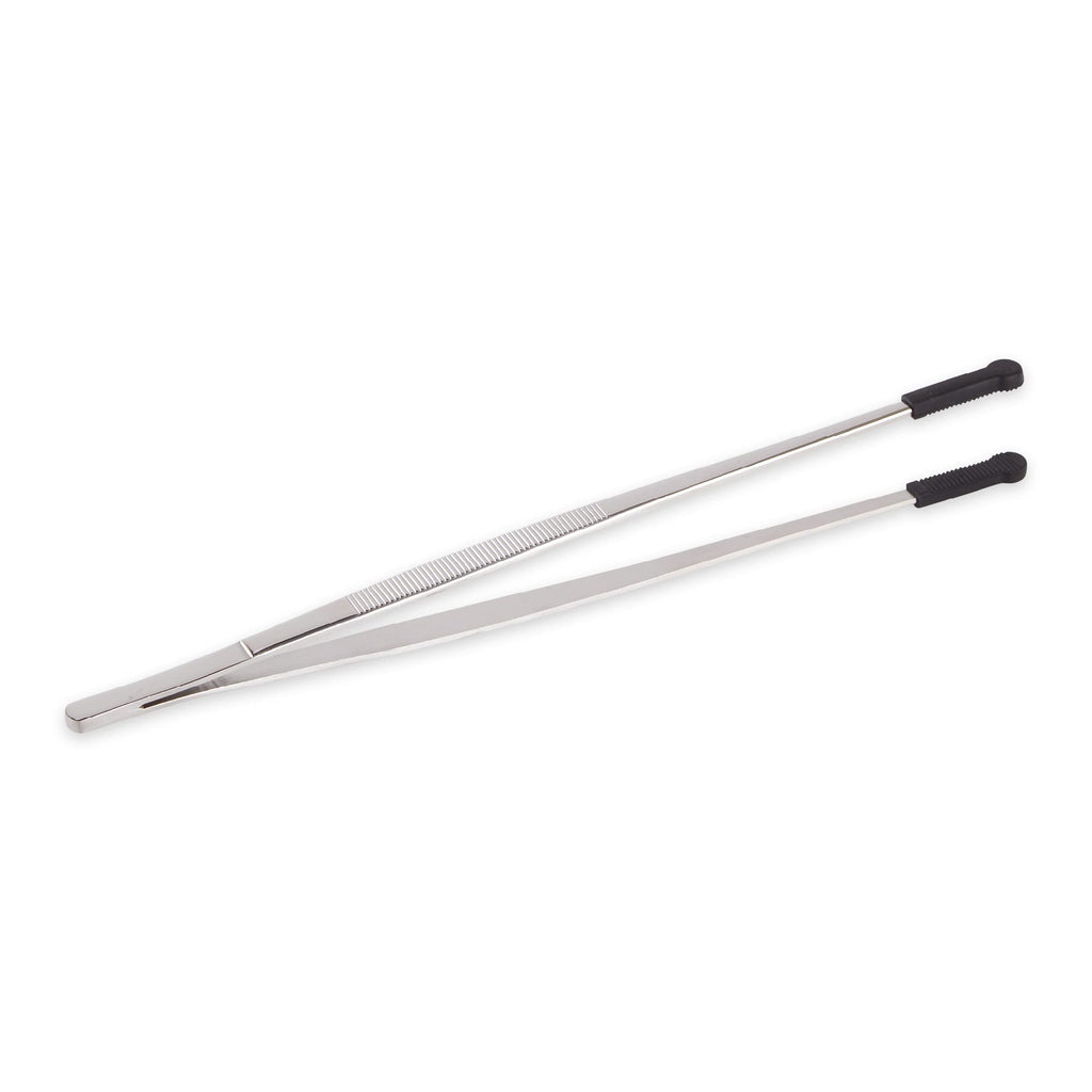 RSVP International Endurance Silicone Tipped Kitchen Tweezers Food Safe, Durable Stainless Steel, Heat Safe up to 475 Degrees F, 12" Length