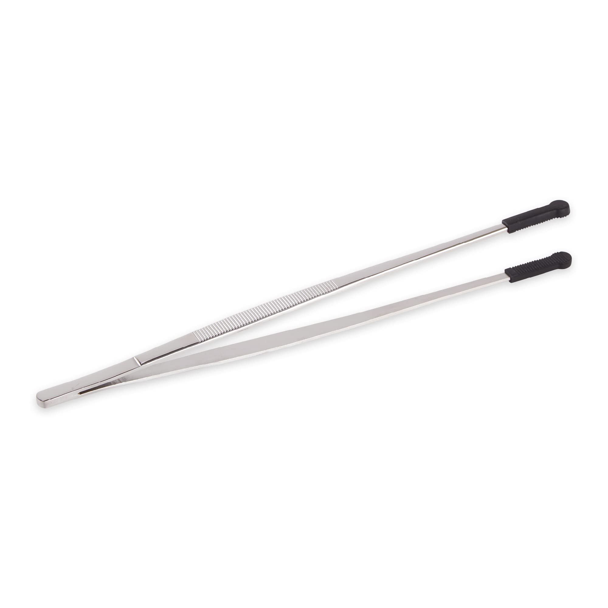 RSVP International Endurance Silicone Tipped Kitchen Tweezers Food Safe, Durable Stainless Steel, Heat Safe up to 475 Degrees F, 12" Length
