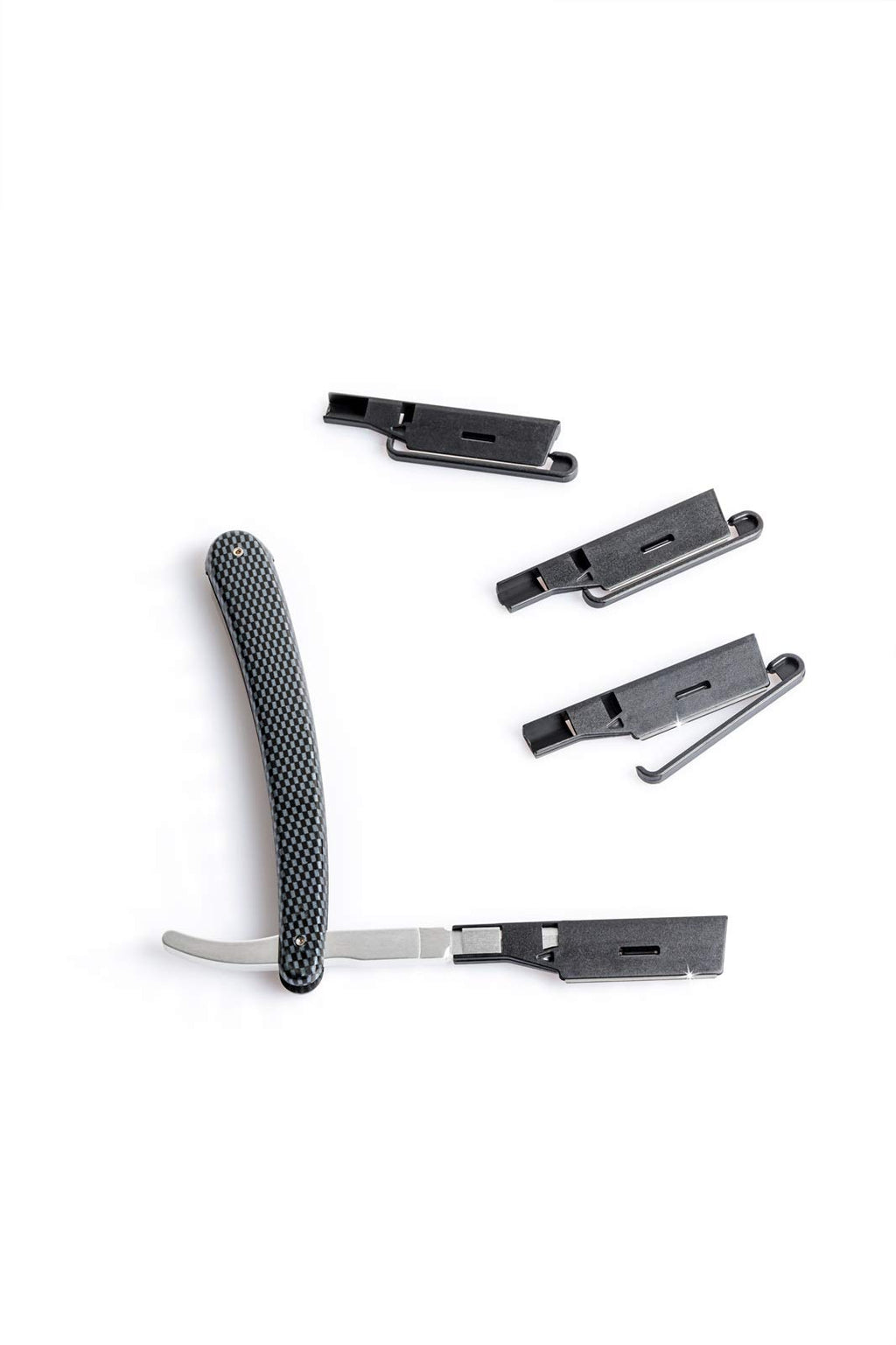 Professional Barber Aluminum Multi Use Straight Razor Handle with Disposable Razors 100 Pack Professional Straight Razor Kit for Barber, Macho by Better Barber