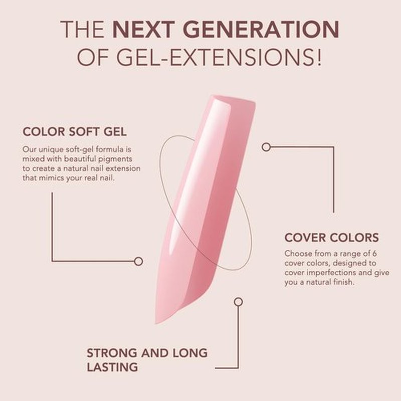 Kiara Sky Short Square Cover Gelly Tips | Soak Off Pre-Shaped Soft Gel Nail Extensions | Amore