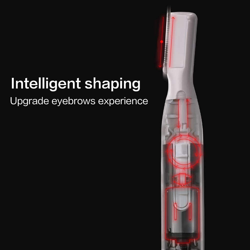 Electric Eyebrow Shaver, Gentle Precision Facial Hair Removal Portable Women Trimmer Travel Friendly Multi Purpose Grooming Tool Includes Cleaning Brush Comb Pink