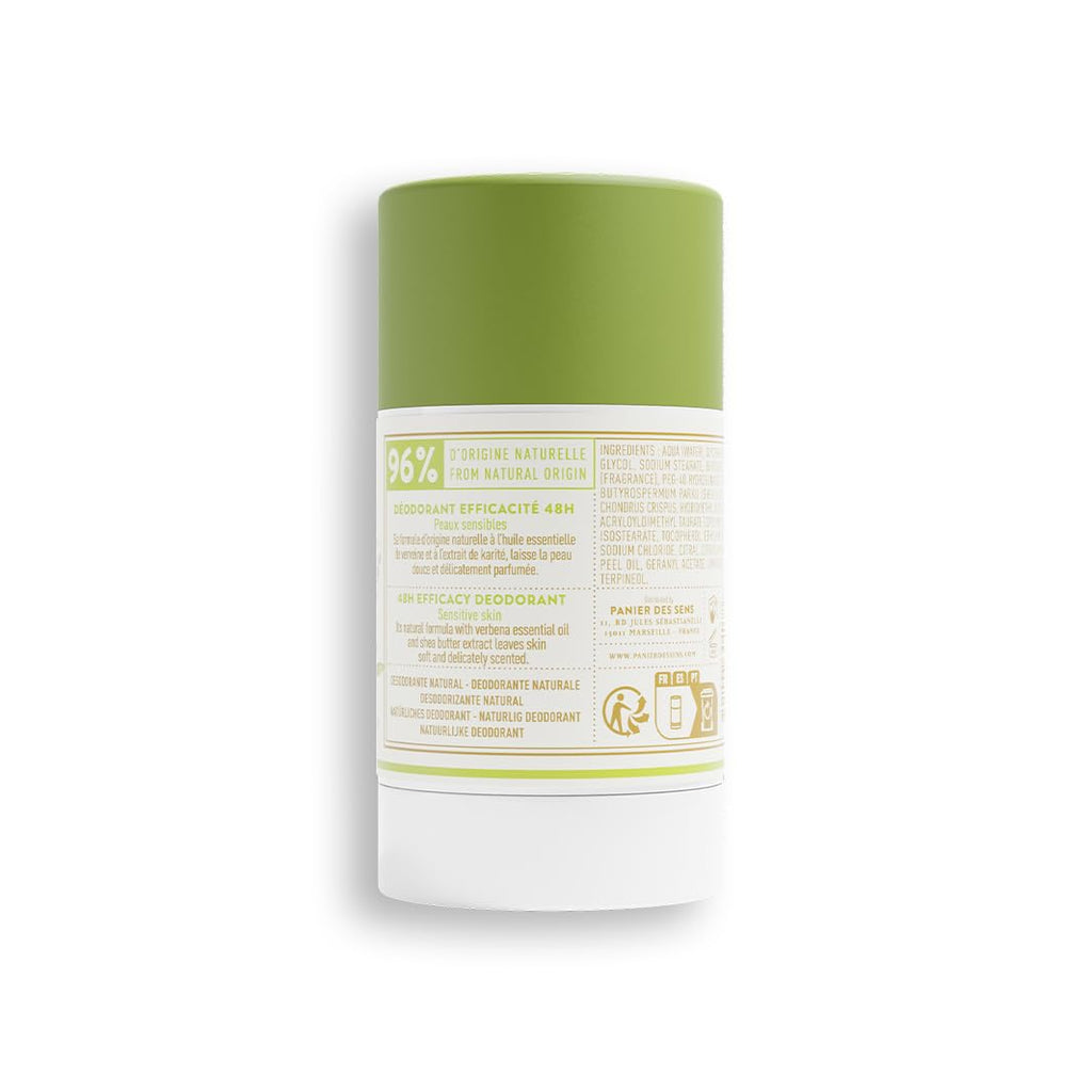 Panier des Sens - Lemon Verbena Deodorant for Women - Aluminum Free Deodorant for Sensitive Skin - 48H Odor Protection - Shea Butter Enriched - Natural Deodorant - Made in France - 1.7 oz