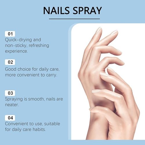 Nails Spray Fast-Drying Nail Care Moisturizer with No Odor Formula for Women, Safe Mild Ingredients, 30ml/1fl oz