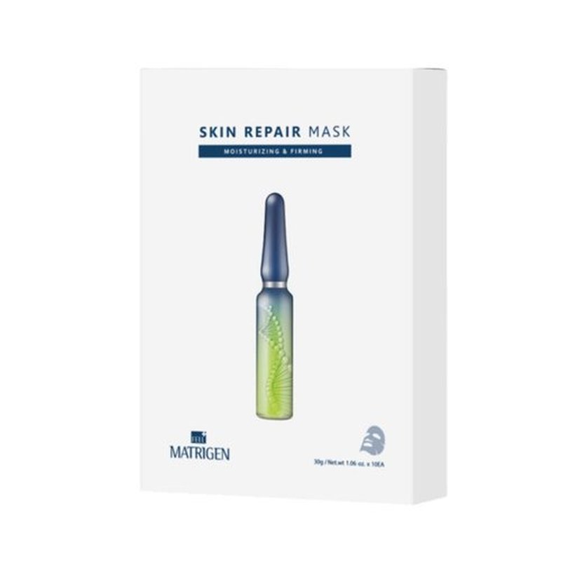 MATRIGEN Skin Repair Mask- Korean Face Mask With 6 Peptides for Moisturizing & Firming- Collagen Mask Infused with Plant Extracts to Soothe & Nourish - Ultimate Facial Mask for Glowing Skin - 10 Count