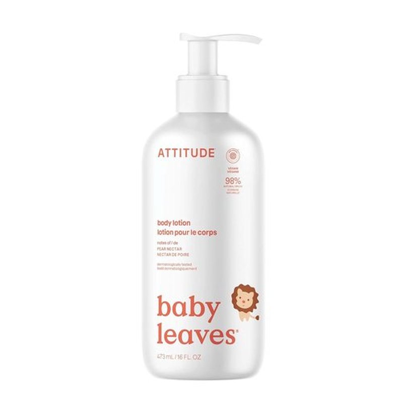 ATTITUDE Baby Lotion - EWG Verified Moisturizer, Vegan & Cruelty-Free, Pear Nectar, 16 Fl Oz