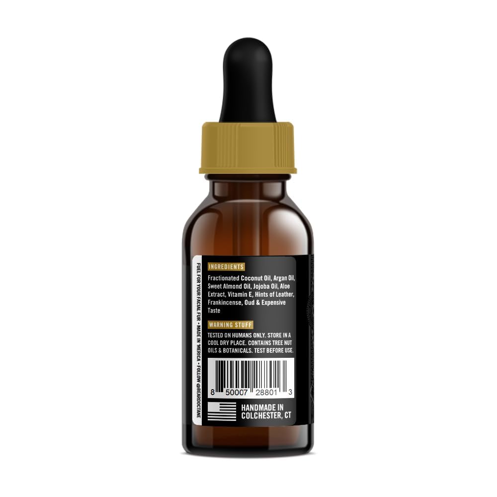 Beard Octane Beard Oil for Men – Liquid Gold (Frankincense, Oud Cologne) – Softens & Conditions Dry Beards With Argan & Jojoba – 1oz