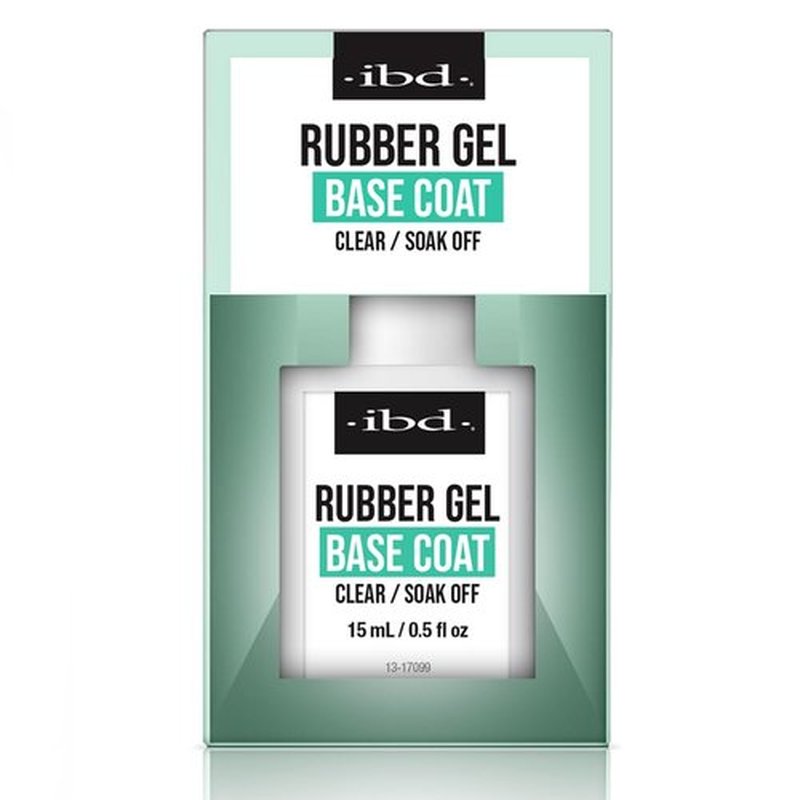 IBD Rubber Base Gel Nail Polish, Base Coat – Clear Soak-Off Builder Gel for Nails Strengthening & Breakage Prevention, 0.5 fl oz