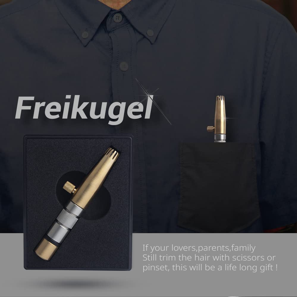 ROYAL [Made in Korea] Premium Nose Hair Trimmer for Men Freikugel, Manual, Battery-Free, Brass & Stainless Steel, Waterproof, Painless with a Patented Mechanism ET-32