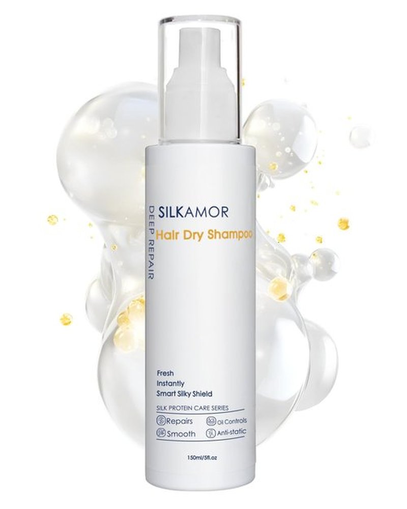 SilkAmor Leave In Conditioner Spray - Silk Protein Hair Conditioner, Heat Protection, Smoothing, Repairs Dry Damaged Hair, and Anti-Frizz, 150ml