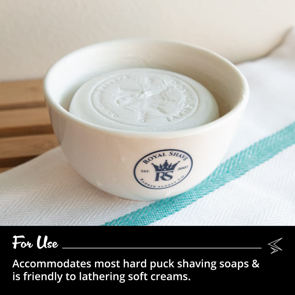 RoyalShave Ceramic Shaving Bowl - Mug for Shave Soaps!
