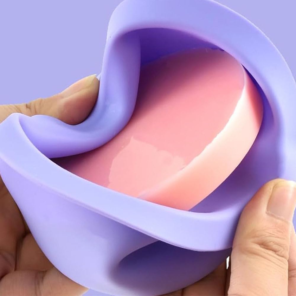 Silicone Wax pot Liner, Silicone Wax Bowl Warmer liner, Non-Stick Melt Pot Replacement, Reusable Melt Liner with 50 Pcs Waxing Sticks Body Hair Removal 14 oz (1 purple)