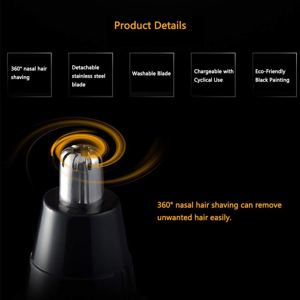 Mens Hair Trimmer Kit, 4 in 1 Rechargeable Nose Hair Stubble Beard Ear Eyebrow Shaver for