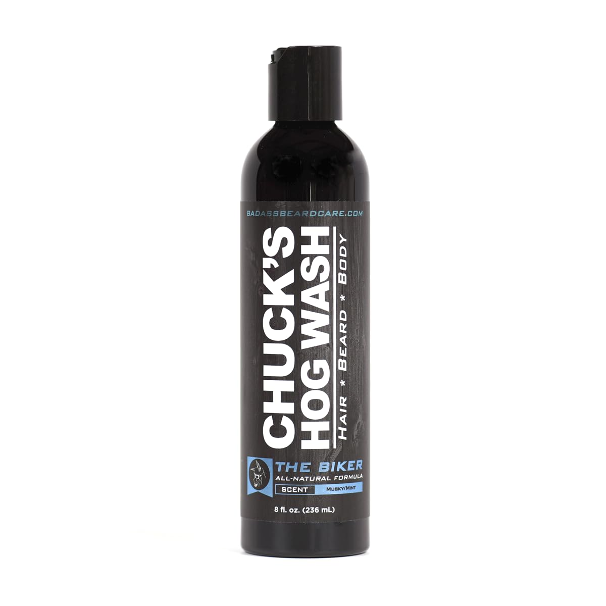 Chuck's Hog Wash - All Natural Beard and Body Wash - The Biker Scent, 8oz - Leaves Your Beard Softer than its Ever Been and is Suitable for Daily Use