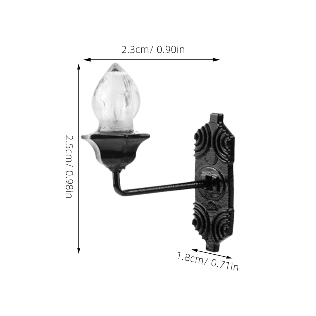 Housoutil Dollhouse Miniature Wall Sconces, 5PCS Dollhouse LED Wall Lamp, ABS Mini Decor Lamp,Black Decor Outdoor Lights Sand Table Lighting Toy for DIY Living Room Mini Toy Models