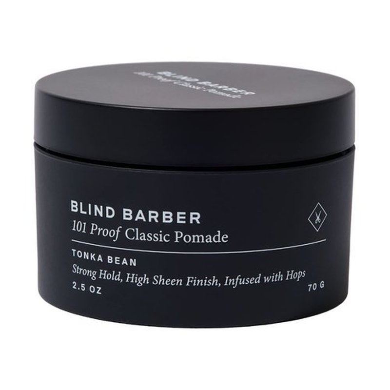Blind Barber 101 Proof Classic Hair Pomade - Water-Based Strong Hold & High Shine Finish | 2.5 oz