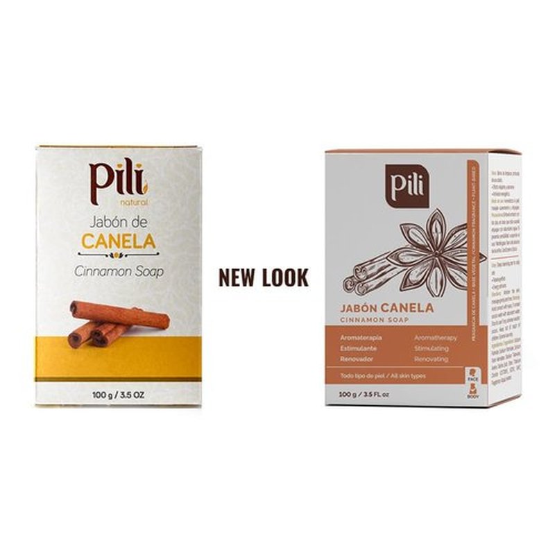 Pili Natural Cinnamon Soap Bars (3 Pack). Face and Body Soap Bars for Women, Men, Teens and All Skin Types. Jabón de Canela. 3.5 oz each.