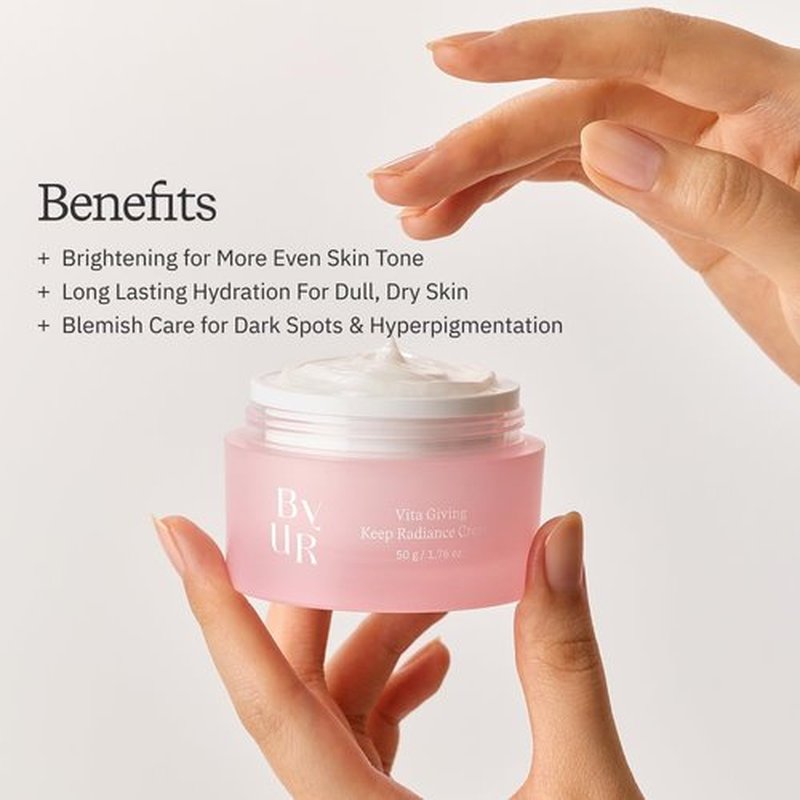 ByUR Vita Radiance Cream - Brightening & Hydrating for Dark Spots, Dry Skin | Hyaluronic Acid, Niacinamide, Vitamin C
