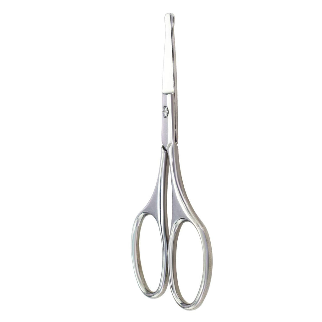 Motanar Nose Hair Trimmer Scissors-3.4' Round Tip Scissors For Ear Eyebrow Beard Mustache Trimming - Multi Purpose Round Personal Beauty Hair Care Tool For Men Women And Baby (Silver Kit)
