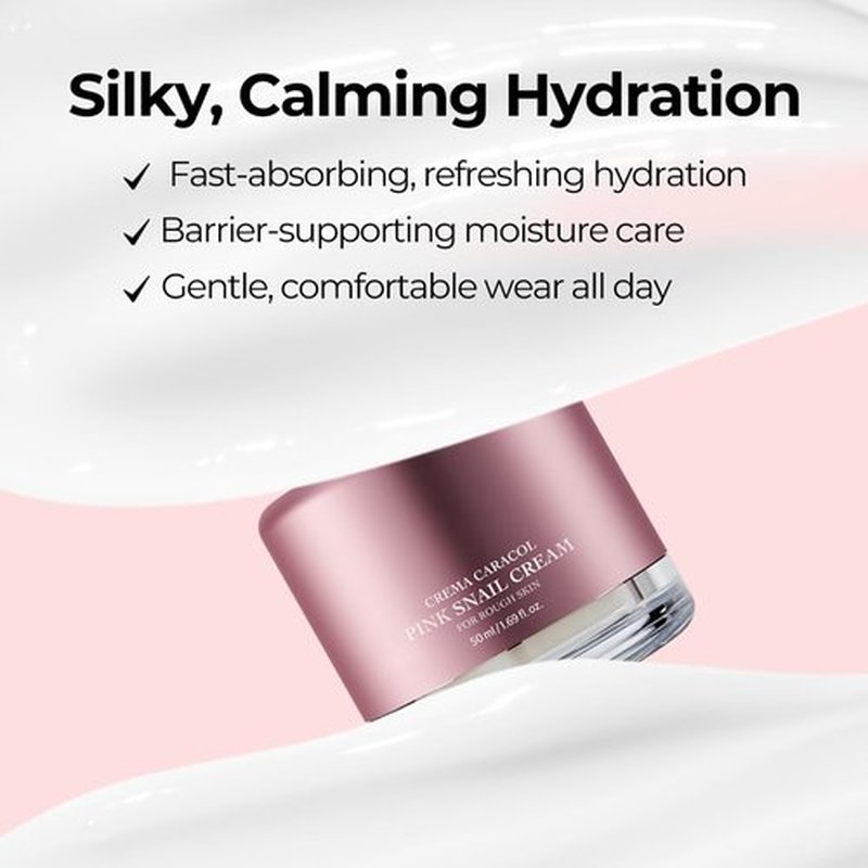 Jaminkyung Pink Snail Cica Cream for Sensitive Skin | Soothing Korean Moisturizer with Peptides & HA for Redness Appearance | Lightweight Gel-Cream for Oily & Blemish-Prone Skin 1.69 fl oz