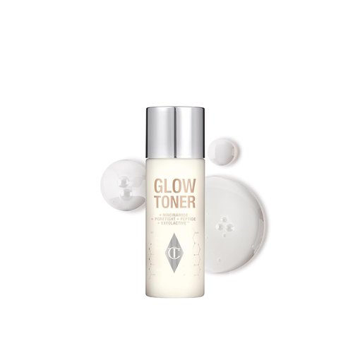 Charlotte Tilbury Glow Face Toner - Exfoliating Toner for Oily Skin - Reduces Pores & Hydrates - Rose & Lemon Scented