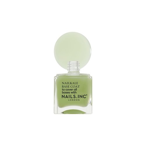 Nails Inc Plant Power, NailKale, Kale Extract, Base Coat, Glossy, No Chip, Long Lasting, Quick Dry, Air Dry, Professional Manicures & Pedicures, Fingernails & Toenails, Vegan Nail Polish, 0.47 Fl Oz