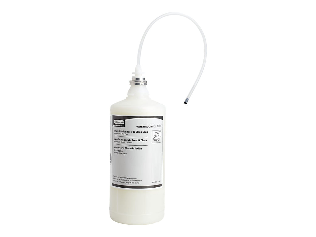 Rubbermaid Commercial Products OneShot Dye & Fragrance Free Lotion Hand Soap Refill, 800mL, Compatible with RCP's Touchless OneShot Foam Dispensers, for Restrooms in Restaurants/Offices