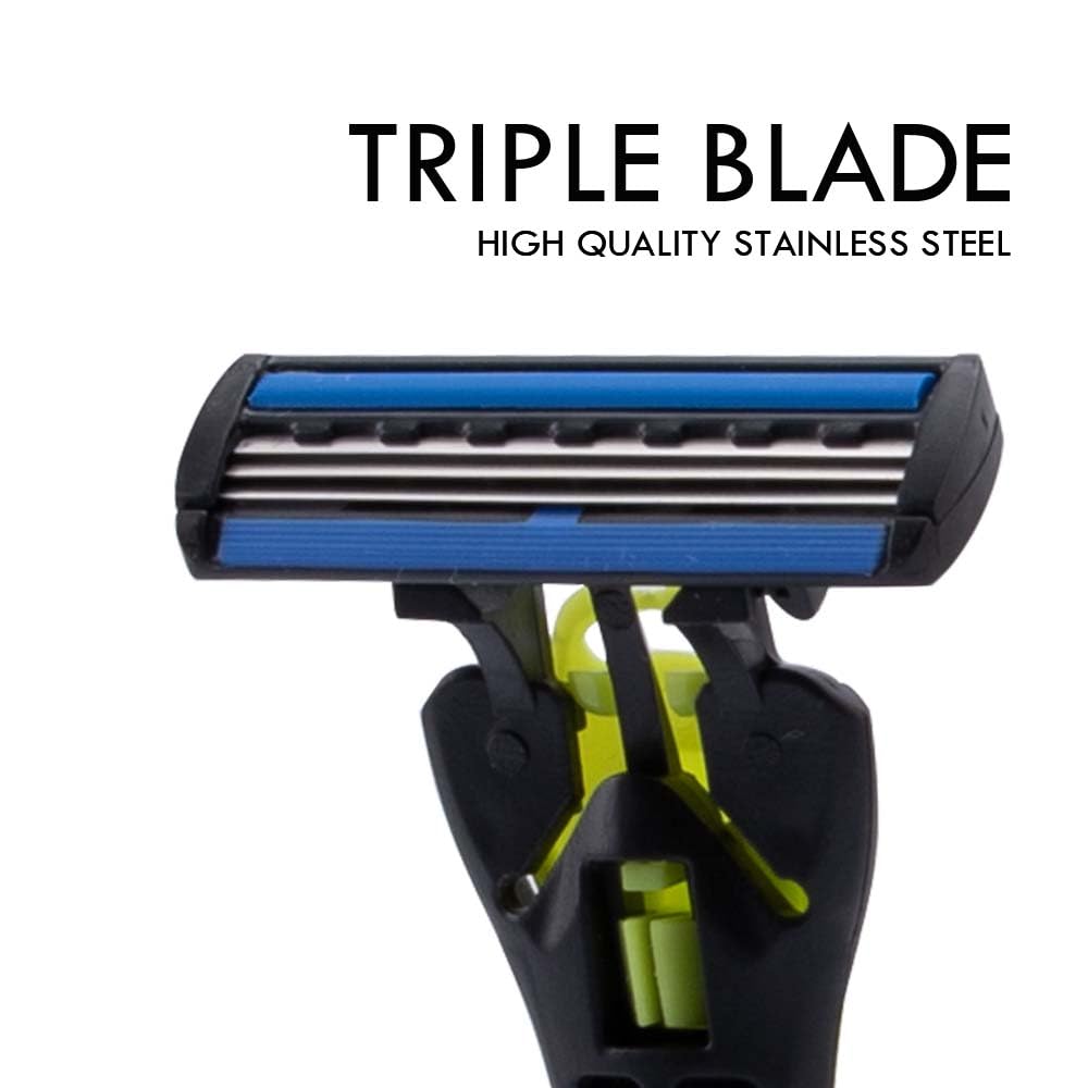 Mens Disposable Razor 3 Blade Shaving 19 Refill Blades Smooth Shave Stainless Steel For Sensitive Skin Men Grooming Shaving Tool